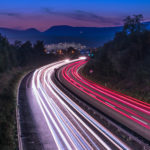 Light trails on the Aaretalstrasse