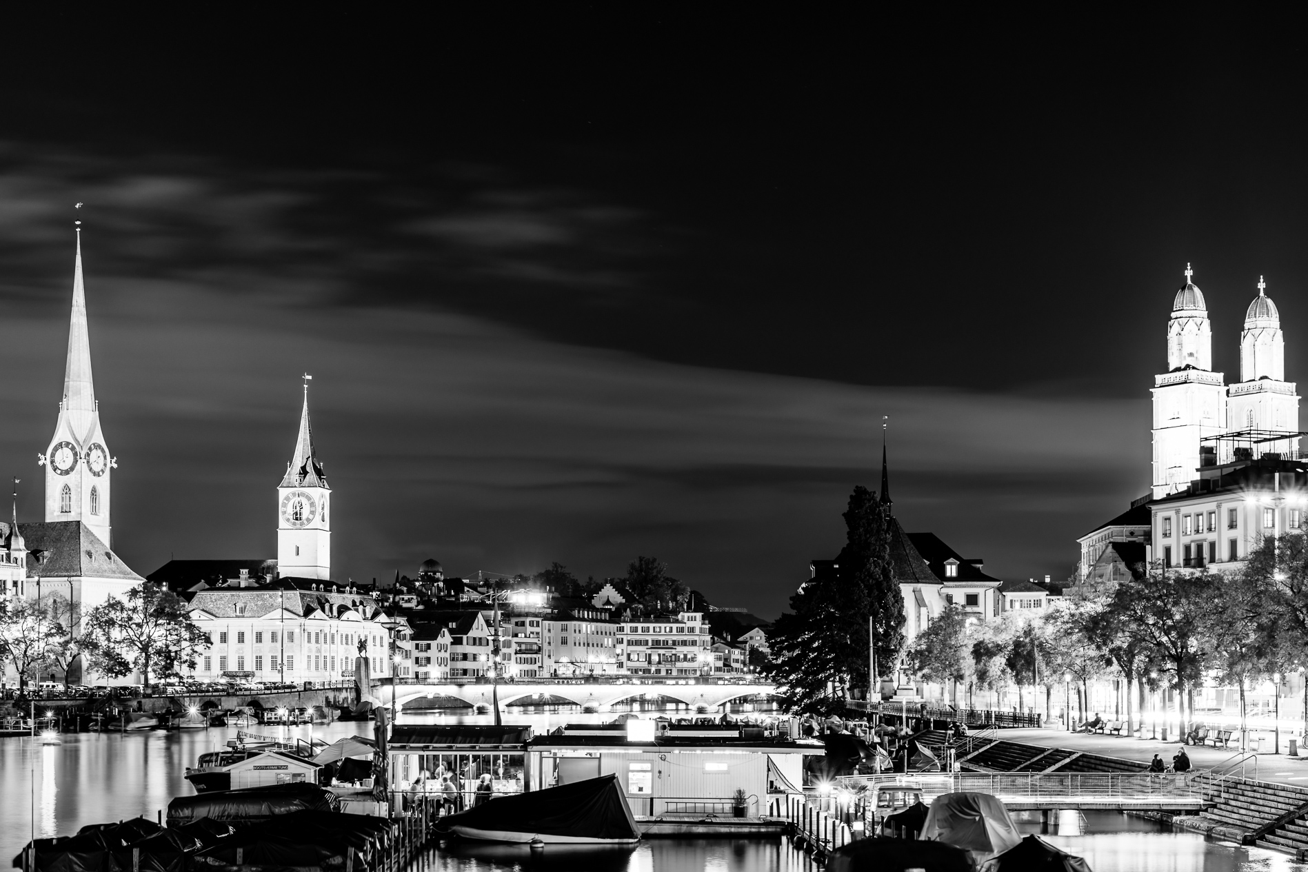 Zurich at Night - Night shot taken at Zurich. 