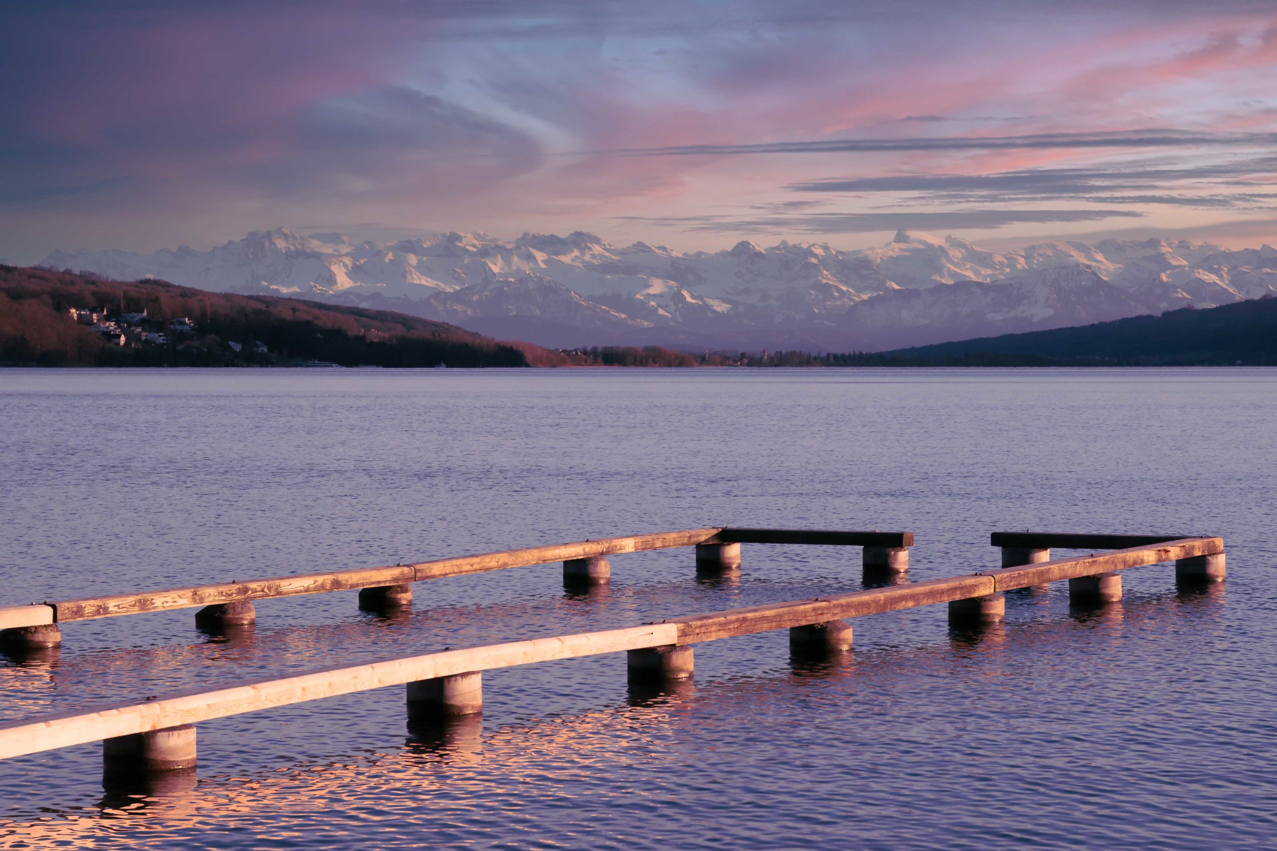 Evening at Hallwilersee - Calm evening at Hallwilersee, close to Seengen, Switzerland