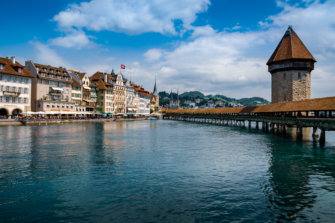 Kapellbrücke Lucerne - The 205 m long Kapellbrücke in Lucerne is a medieval covered / tiled wooden bridge over the Reuss in Lucerne. Always great to take a photograph. 