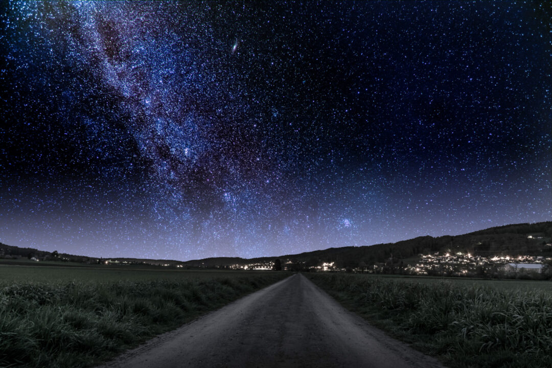 Ways to Go. - Photograph made close to Reinach AG, in Switzerland. From this location the milky way and Andromeda nebula were visible quite well (at least for the camera) on a moonless and clear night. 